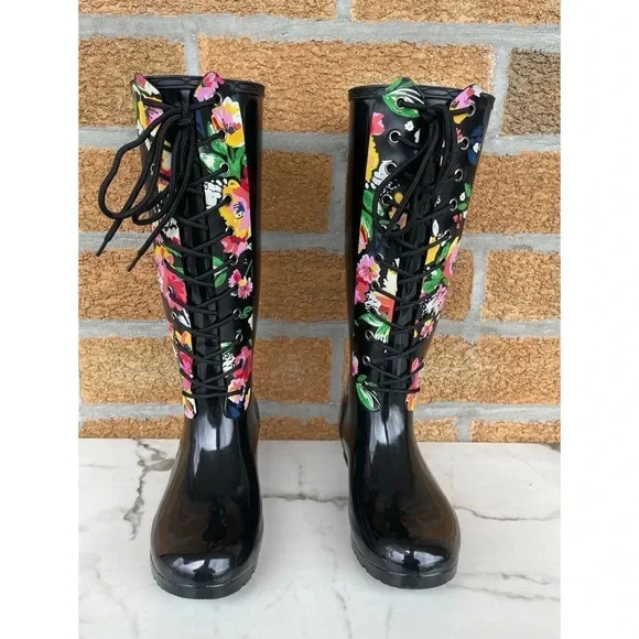 Sadie Robertson Roma tall floral lace boots 7 - Picture 3 of 10